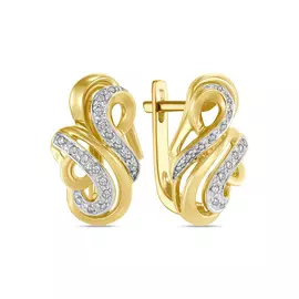 Золотые серьги c бриллиантами