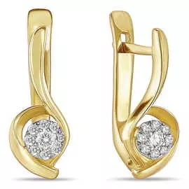 Золотые серьги c бриллиантами