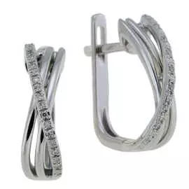 Золотые серьги c бриллиантами