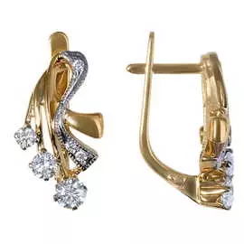 Золотые серьги c бриллиантами