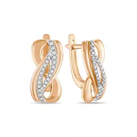 Золотые серьги c бриллиантами