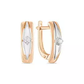 Золотые серьги c бриллиантами