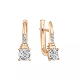 Золотые серьги c бриллиантами