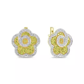 Золотые серьги c бриллиантами