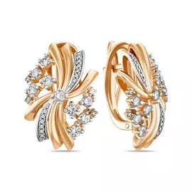 Золотые Серьги c бриллиантами