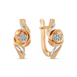 Золотые серьги c бриллиантами