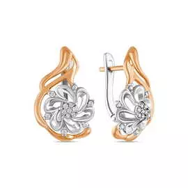 Золотые серьги c бриллиантами