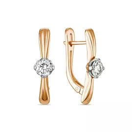 Золотые Серьги c бриллиантами