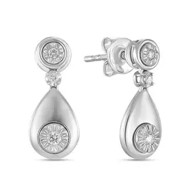 Золотые серьги c бриллиантами