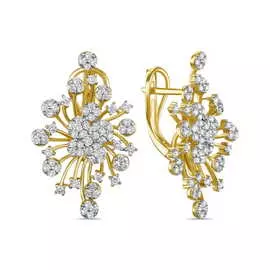 Золотые серьги c бриллиантами