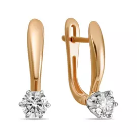 Золотые серьги c бриллиантами