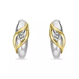 Золотые серьги c бриллиантами