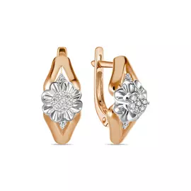 Золотые серьги c бриллиантами