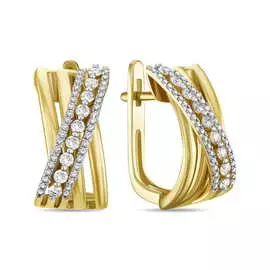 Золотые Серьги c бриллиантами