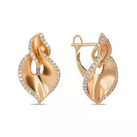 Золотые серьги c бриллиантами