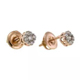 Золотые серьги c бриллиантами