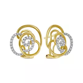 Золотые серьги c бриллиантами