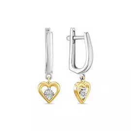 Золотые серьги c бриллиантами