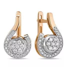 Золотые серьги c бриллиантами