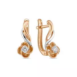 Золотые серьги c бриллиантами