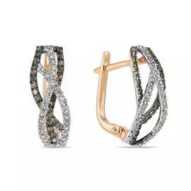 Золотые серьги c бриллиантами