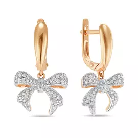 Золотые серьги c бриллиантами