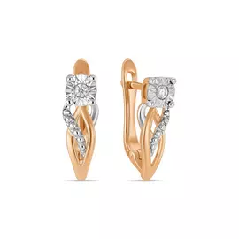 Золотые серьги c бриллиантами