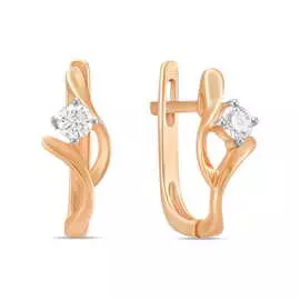 Золотые серьги c бриллиантами