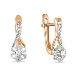 Золотые серьги c бриллиантами