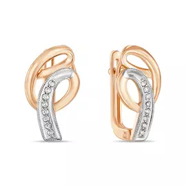 Золотые серьги c бриллиантами