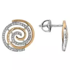 Золотые серьги c бриллиантами