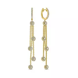 Золотые серьги c бриллиантами