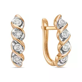 Золотые Серьги c бриллиантами