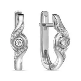 Золотые серьги c бриллиантами