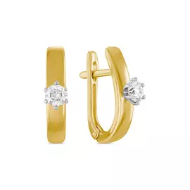 Золотые серьги c бриллиантами