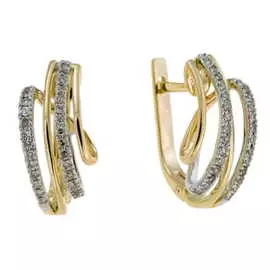 Золотые серьги c бриллиантами