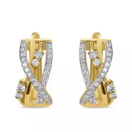 Золотые Серьги c бриллиантами