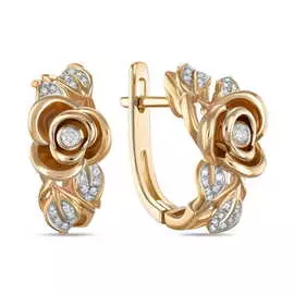 Золотые серьги c бриллиантами