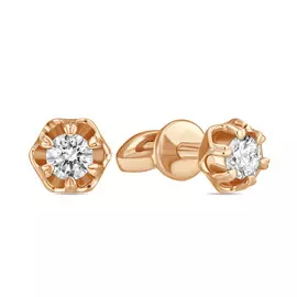 Золотые Серьги c бриллиантами