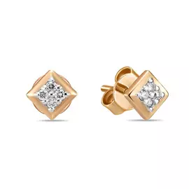 Золотые серьги c бриллиантами