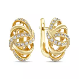 Золотые серьги c бриллиантами