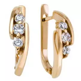 Золотые серьги c бриллиантами