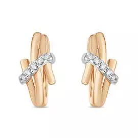 Золотые серьги c бриллиантами