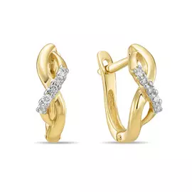 Золотые серьги c бриллиантами