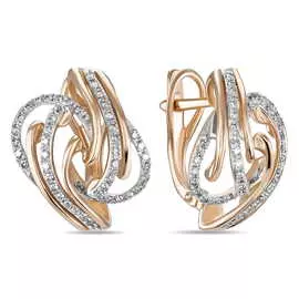 Золотые серьги c бриллиантами