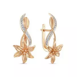 Золотые серьги c бриллиантами