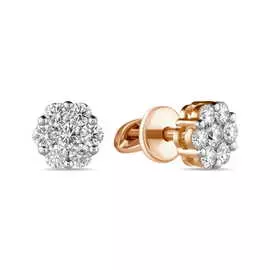 Золотые серьги c бриллиантами