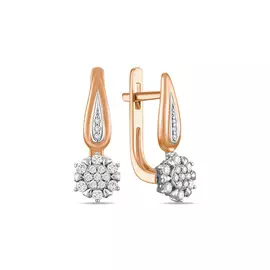 Золотые серьги c бриллиантами