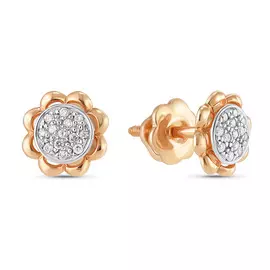 Золотые серьги c бриллиантами