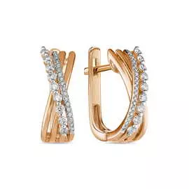 Золотые серьги c бриллиантами